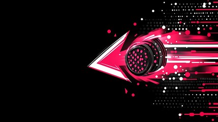 Abstract futuristic glowing geometric shapes on a dark backdrop