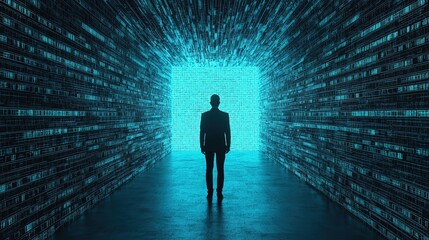 Digital transformation journey virtual space conceptual art futuristic environment digital viewpoint