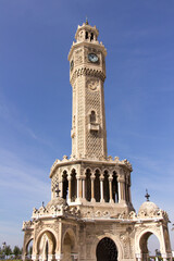 Historical Clock Tower of Izmir,Turkey. It was built in 1901, at Konak Square and accepted as the...