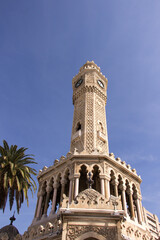 Historical Clock Tower of Izmir,Turkey. It was built in 1901, at Konak Square and accepted as the...