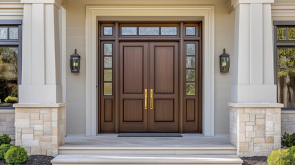 Custom-built door merging high-end design with modern architectural finesse for luxurious timeless appeal in homes