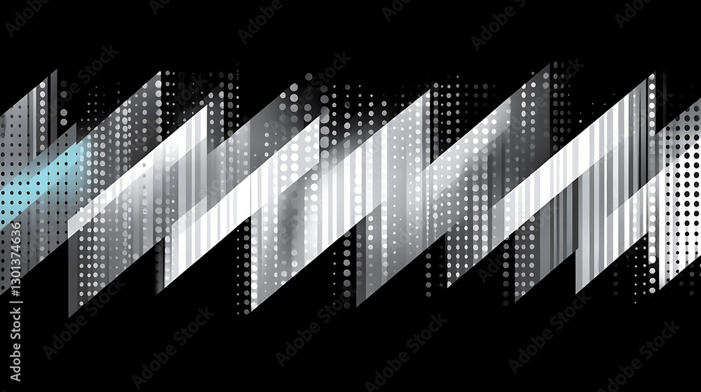 Poster angular abstract backdrop with halftone pattern and geometric shapes design