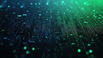 Digital realm graphic tech-inspired circuit design with green and blue colors