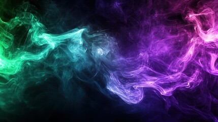 Abstract smoky swirls with beautiful colors against a dark background