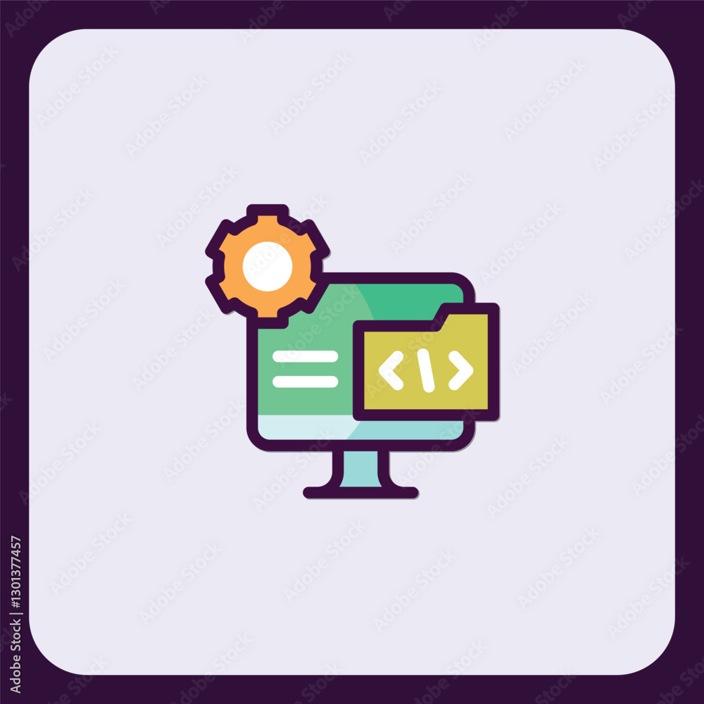 Poster software development configuration management icon