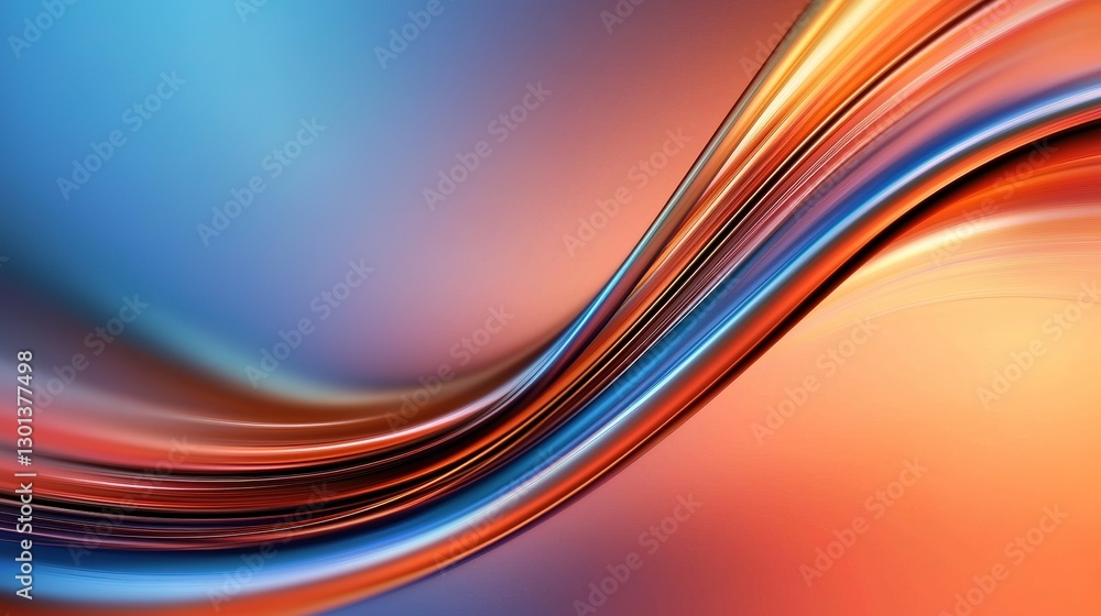 Poster dynamic flowing abstract digital background smooth lines creative design vibrant colors modern aesth