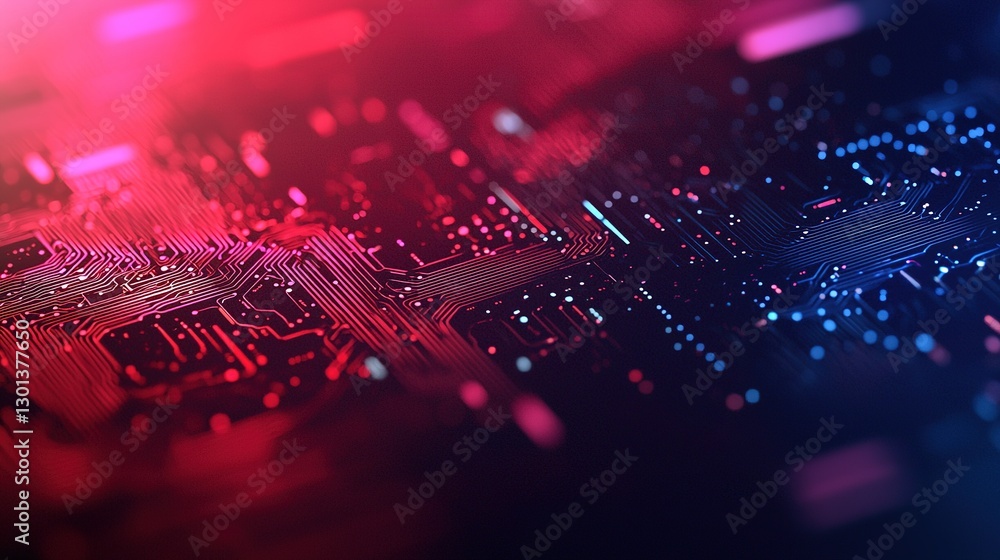 Aufkleber dynamic high-tech digital circuitry background modern design elements vibrant colors gigapixel stand