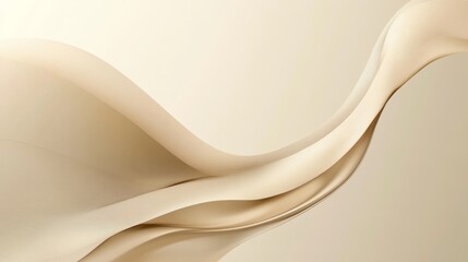 Obraz premium Elegant Beige Abstract Wave - Abstract of flowing beige waves, creating a smooth and elegant design. Perfect for backgrounds or presentation materials