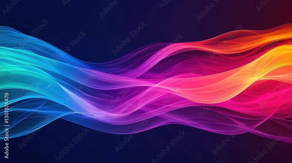 Poster dynamic digital technology waves abstract background visual art fluid motion creative concept for in