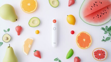 Naklejka premium Fresh Fruits & Healthy Device