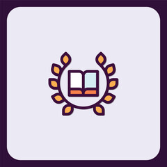 Award Winning Book Icon Design, Literary Achievement Symbol