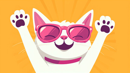 Fototapeta premium funny cartoon girl with sunglasses