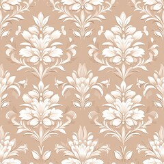 Pastel damask pattern with elegant floral motifs in soft muted tones, Pastel damask pattern seamless, elegant floral pastel damask design, vintage soft pastel damask motif.