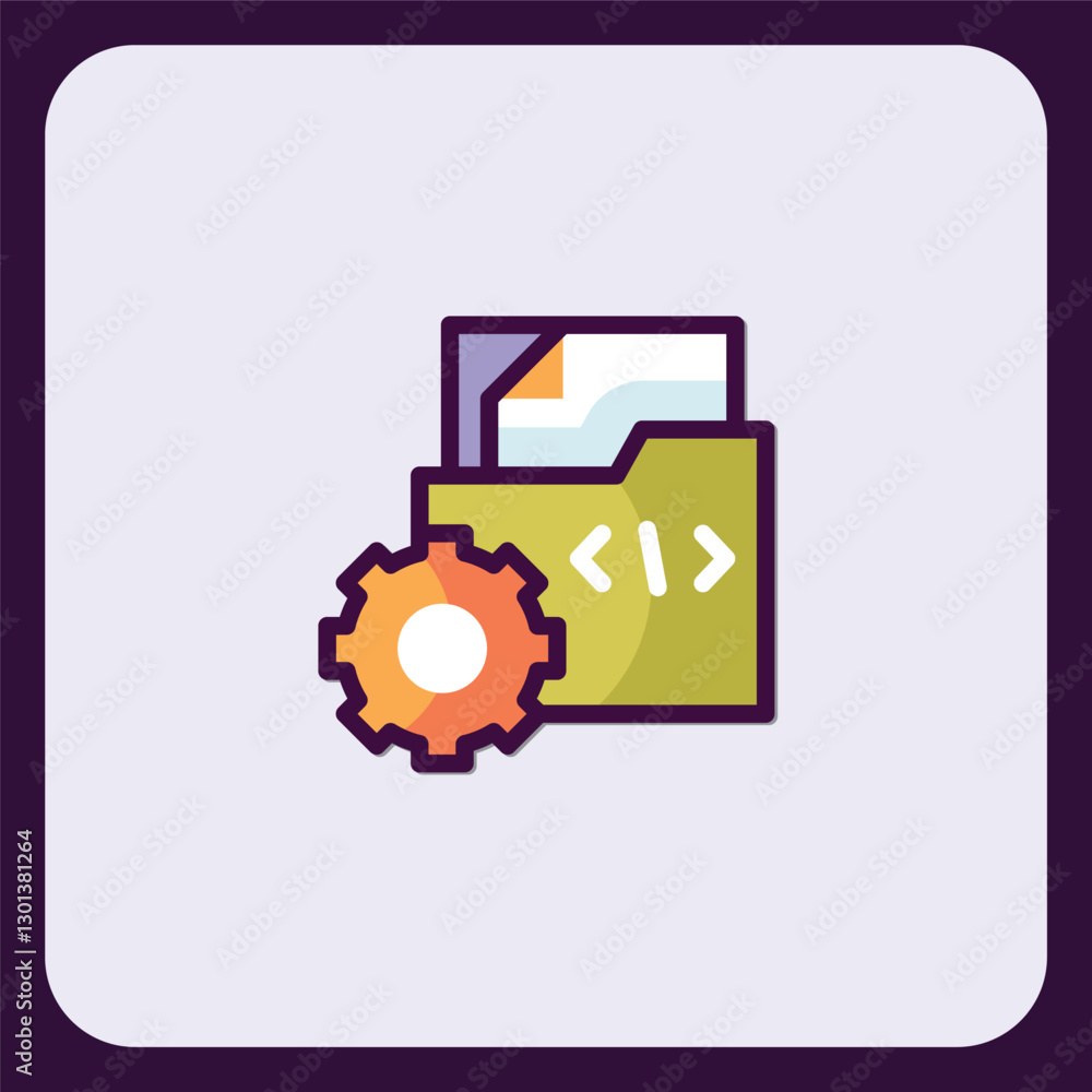 Poster software development file management and configuration icon