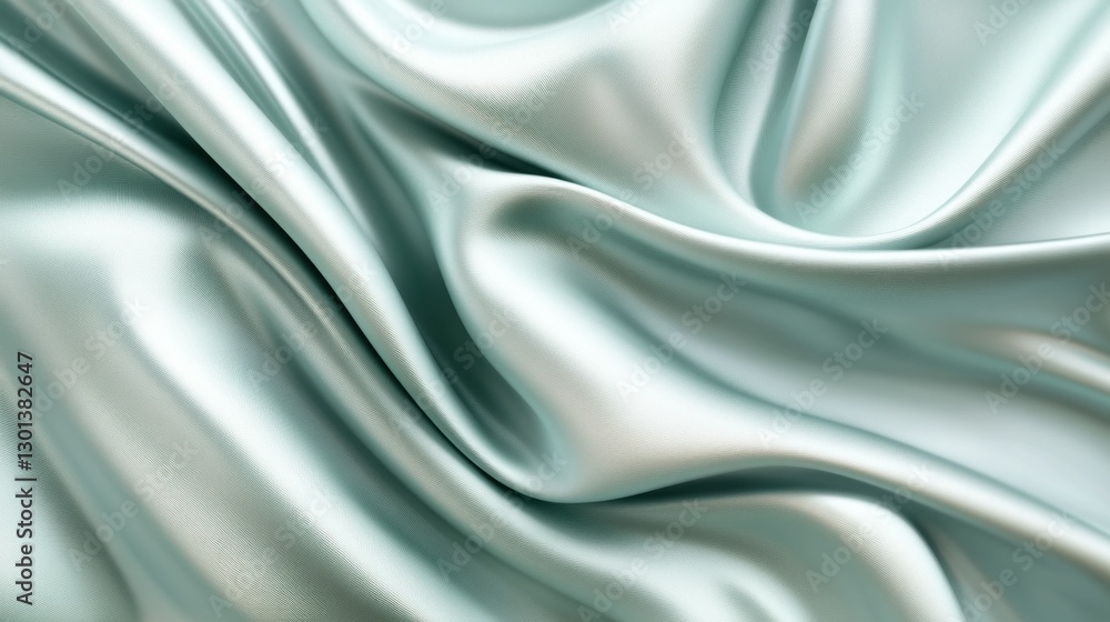 Poster Swirling and flowing fabric showing satin texture and soft color