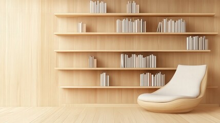 Minimalistic style indoor bookshelf