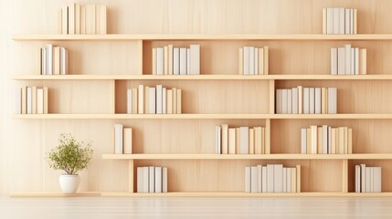 Wooden bookshelf filled with books
