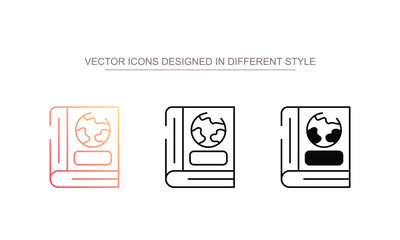 Road Atlas Book icon design with white background stock illustration