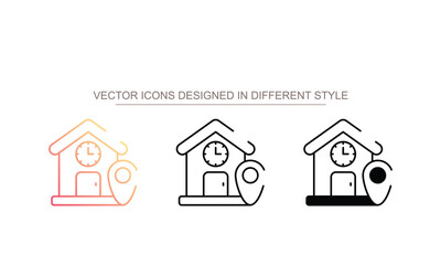 Home Location icon design with white background stock illustration