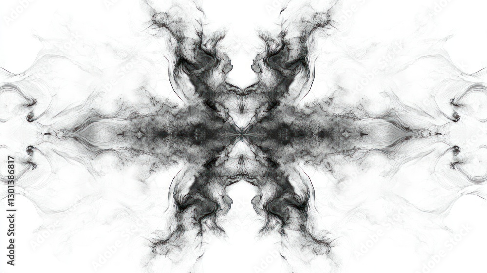 Poster symmetrical abstract ink splatter demonstrating artistic design and creativity