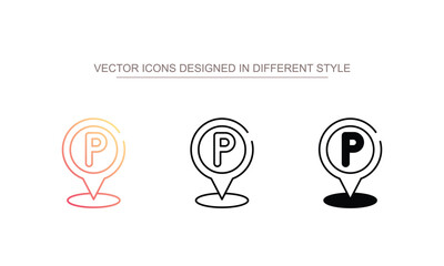 Parking Pin icon design with white background stock illustration