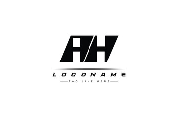 AH racer logo. Racing logo design for racing, driving and car or motorsport.
