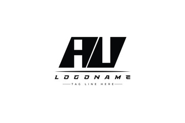 Fototapeta premium AU racer logo. Racing logo design for racing, driving and car or motorsport.