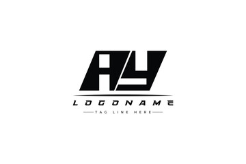 Fototapeta premium AY racer logo. Racing logo design for racing, driving and car or motorsport.