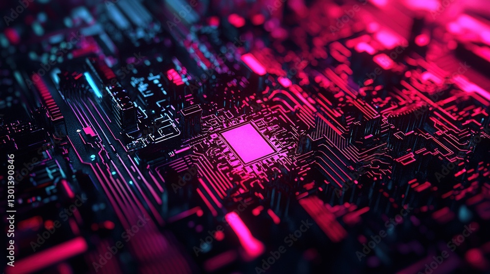 Aufkleber chaos in science technology gigapixel-quality circuit board analysis in digital environment