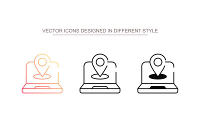 Pin icon design with white background stock illustration