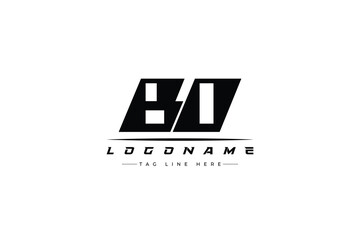 BO racer logo. Racing logo design for racing, driving and car or motorsport.