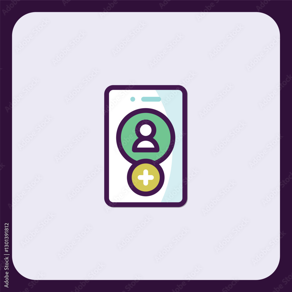 Poster Mobile App Interface: Add New Contact User Profile Icon