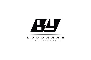 BY racer logo. Racing logo design for racing, driving and car or motorsport.
