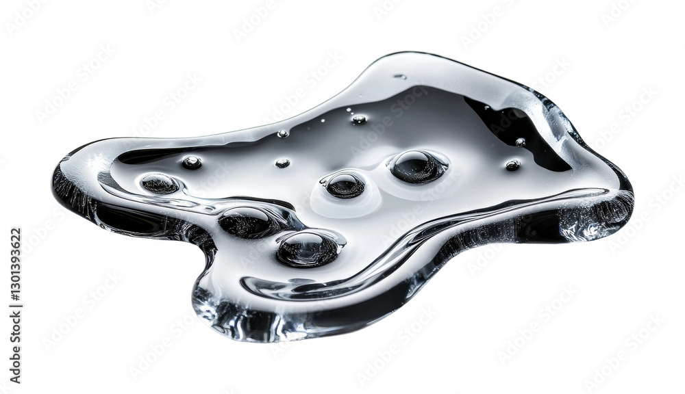 Aufkleber fluid glass shape reflecting light with bubbles captured in a unique design for decor and abstract a