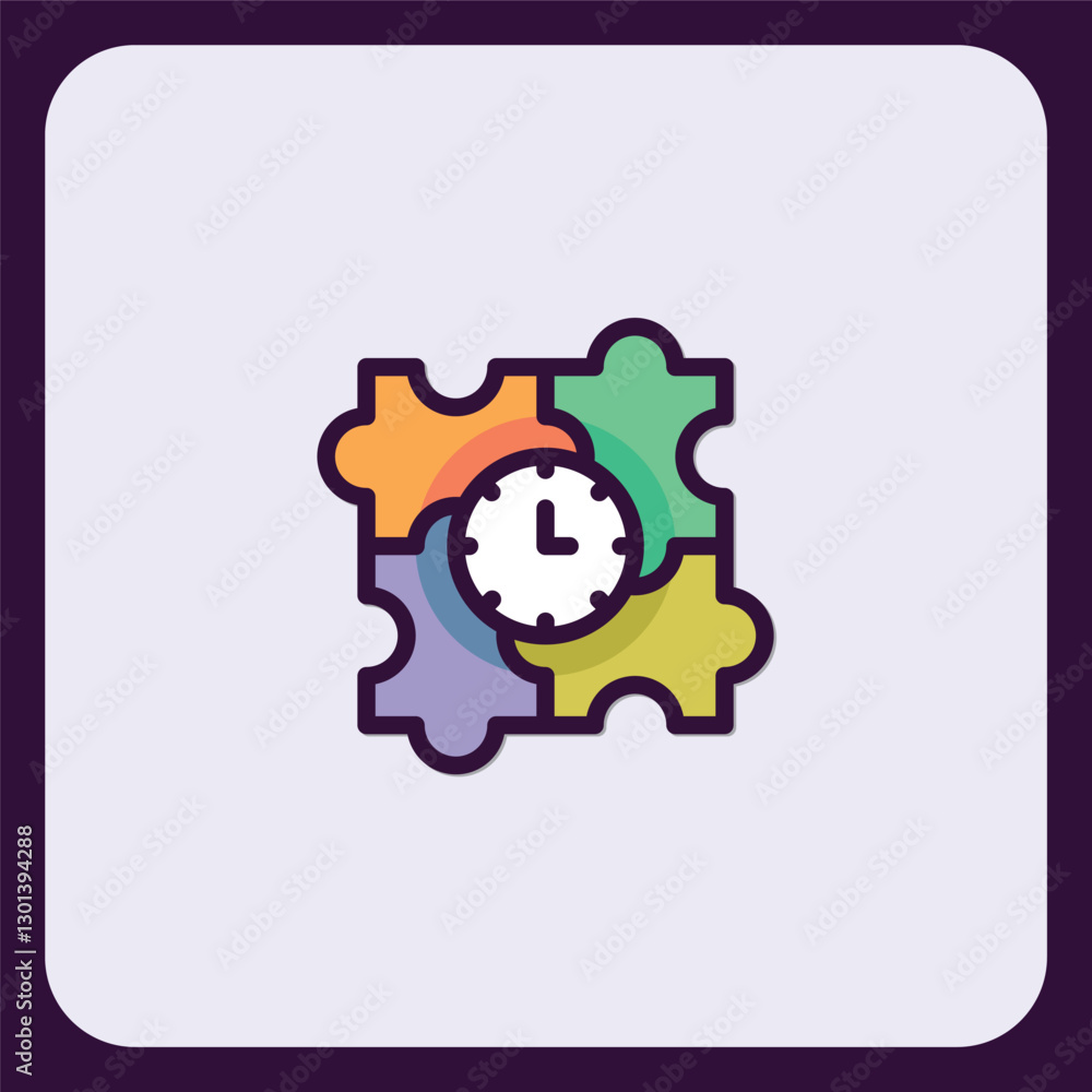 Poster time management puzzle: efficient planning and scheduling icon