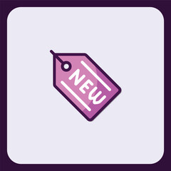 Stylish Purple New Product Tag Icon for Marketing and Branding