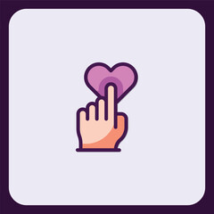 Obraz premium Digital Heart Interaction: Finger Tap Gesture Icon Design