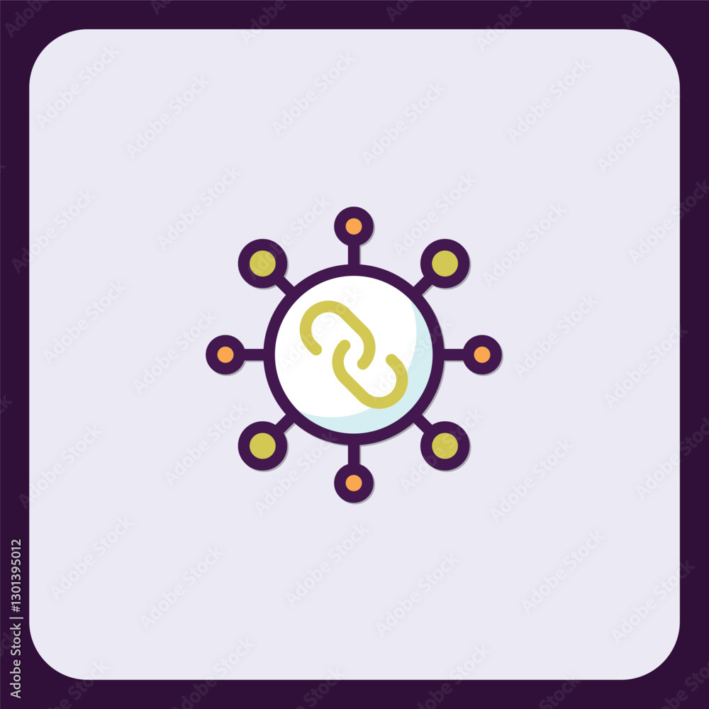 Poster global network connection, interlinked system, shared resource icon design