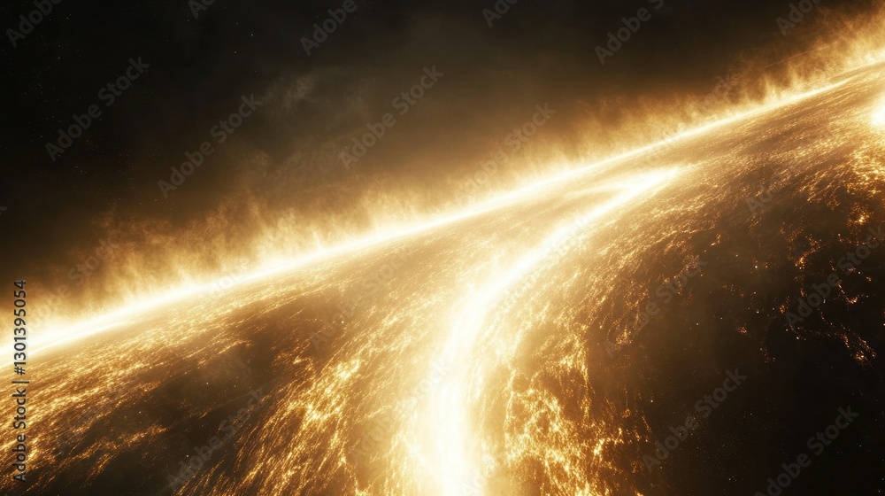 Poster a luminous celestial object with fiery energy and atmosphere in space