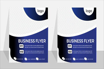 Corporate business flyer template design set with blue,geometic & abstract business flyer,editable vector template design.