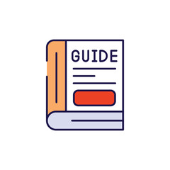 Guide Book icon design with white background stock illustration