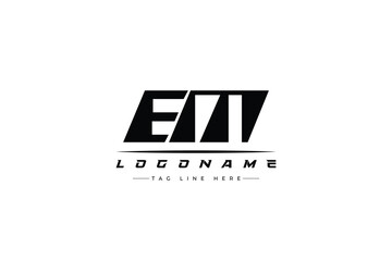 Fototapeta premium EM racer logo. Racing logo design for racing, driving and car or motorsport.