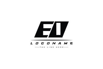 EO racer logo. Racing logo design for racing, driving and car or motorsport.