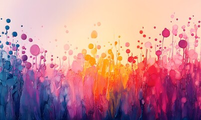 Colorful abstract floral painting with vibrant hues and textured brushstrokes