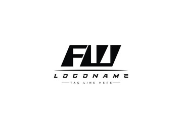 FW racer logo. Racing logo design for racing, driving and car or motorsport.