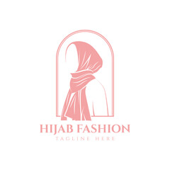 Hijab Fashion Logo Design Vector Template