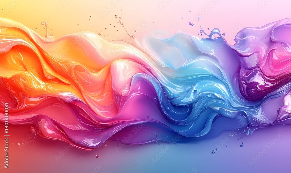 Aufkleber fluid color swirls abstract design with vibrant blends and flowing lines