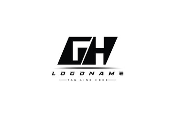 GH racer logo. Racing logo design for racing, driving and car or motorsport.