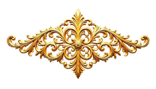 Golden designed decorative element  cut out