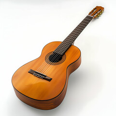 Fototapeta premium Handcrafted Wooden Acoustic Guitar: Classical Musical Instrument for Folk Music Performances and Education